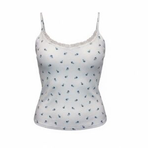 Rebellious Dreamer Women’s floral pattern lace top Y2K Vintage Babydoll Tank M